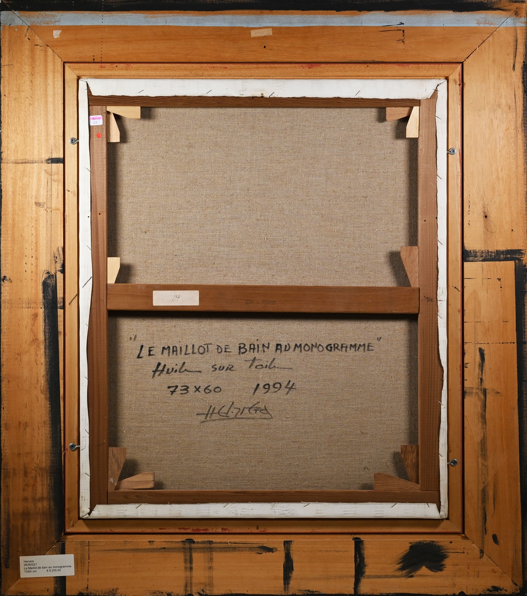 Artwork by José Herrera, Le Maillot de bain au monogramme, Made of oil on canvas