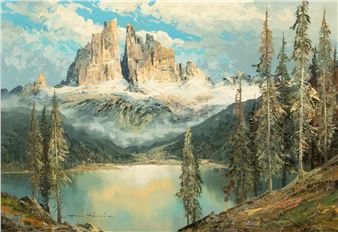 Mountain And Lake Landscape - Heinz Munnich