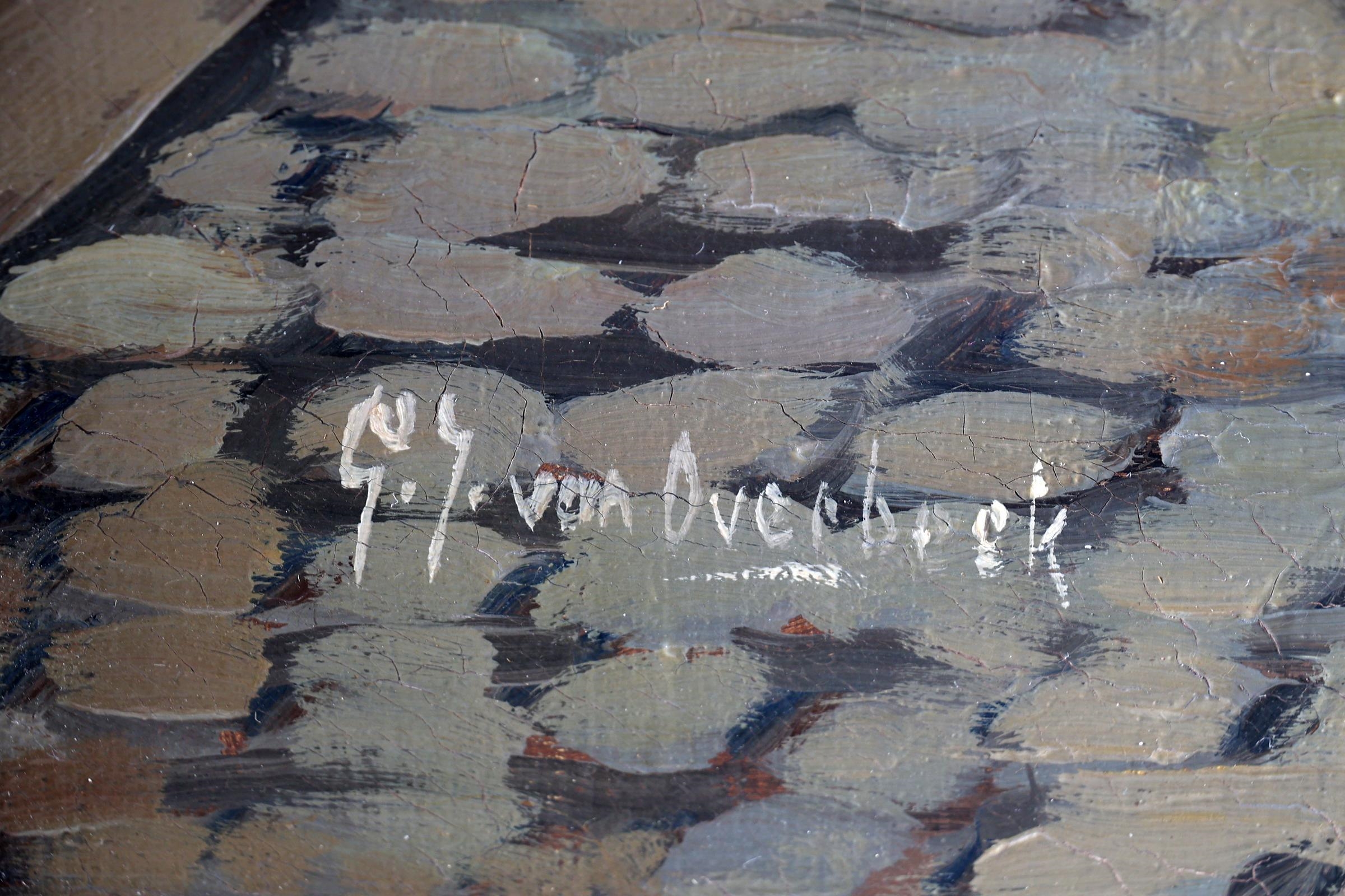 Gijsbertus Johannes van Overbeek | Paard en wagen op Rotterdamse kade ...