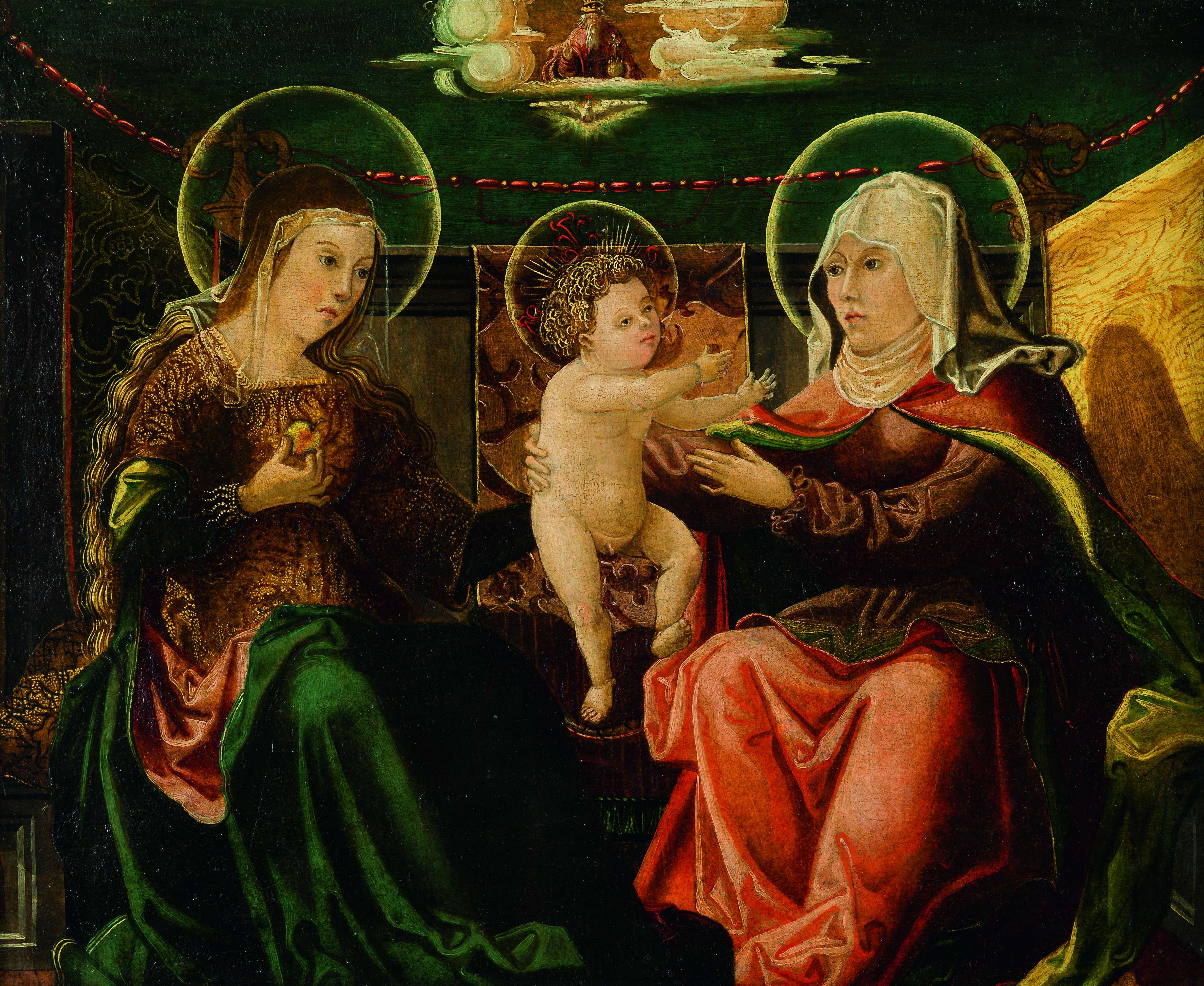 Artwork by Wolf Huber, Virgin and Child with Saint Anne, Made of Oil On Panel