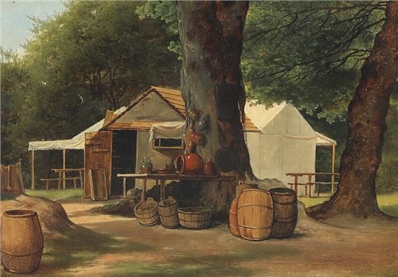 Forest scene with a house - David Monies