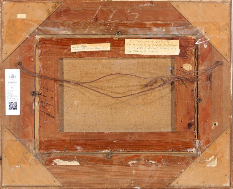 Artwork by David Monies, Forest scene with a house, Made of Oil On Canvas