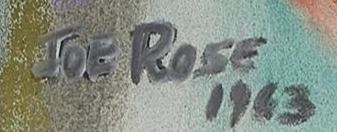 Joe Rose signature on pastel on paper, 1963.