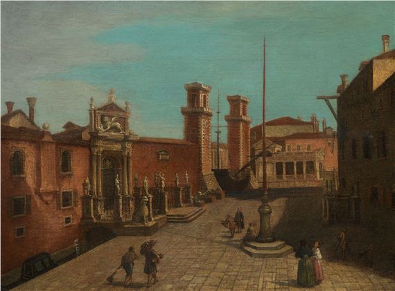 Venetian School, 19th Century | View of the Arsenale in Venice (1800 ...