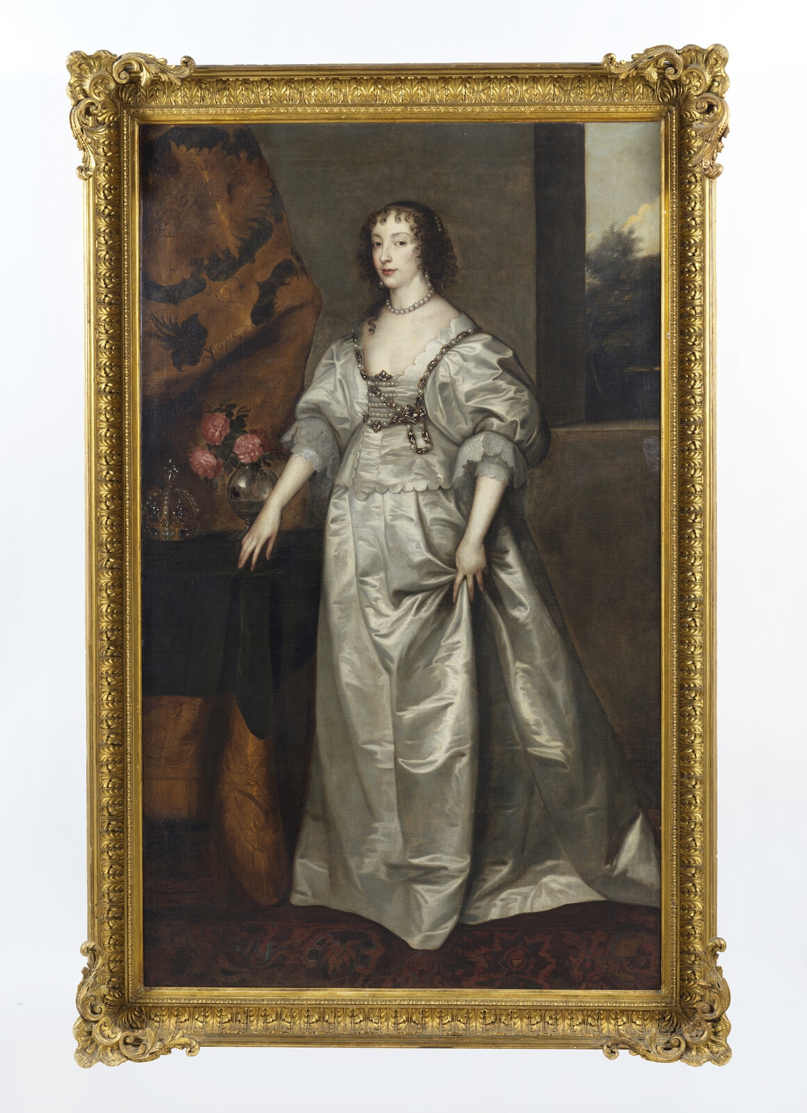 Artwork by Anthony van Dyck, Portrait of the Queen Henrietta Maria, Made of Oil On Canvas
