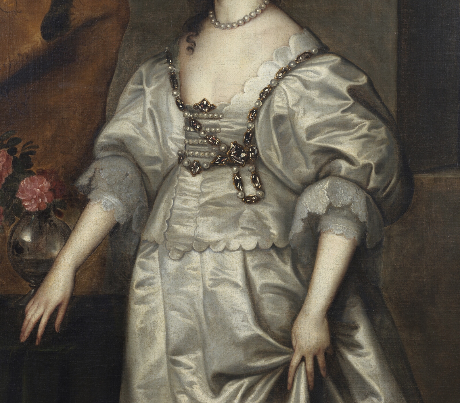 Artwork by Anthony van Dyck, Portrait of the Queen Henrietta Maria, Made of Oil On Canvas
