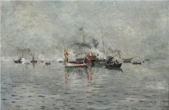 A Danish reception of Empress Dagmar (Maria Feodorovna) and her husband, Emperor Alexander III of Russia - Hans Christian Viggo-hansen