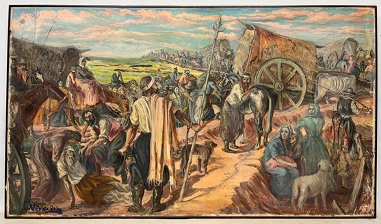 Artwork by Eduardo Vernazza, El Exodo, Made of oil on canvas