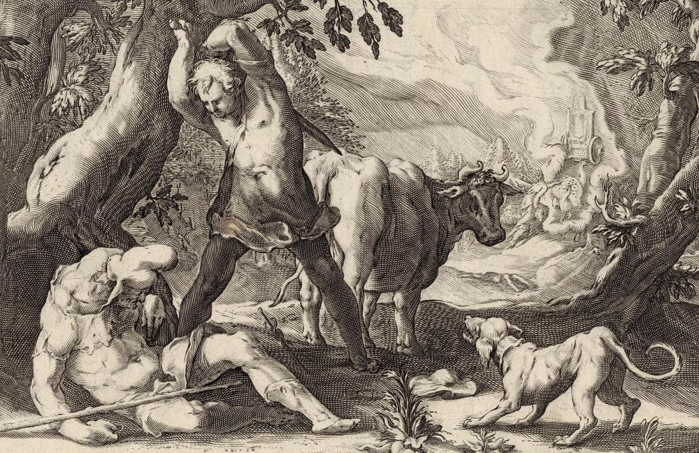 Artwork by Hendrick Goltzius, Mercurius and Argos, Made of Engraving