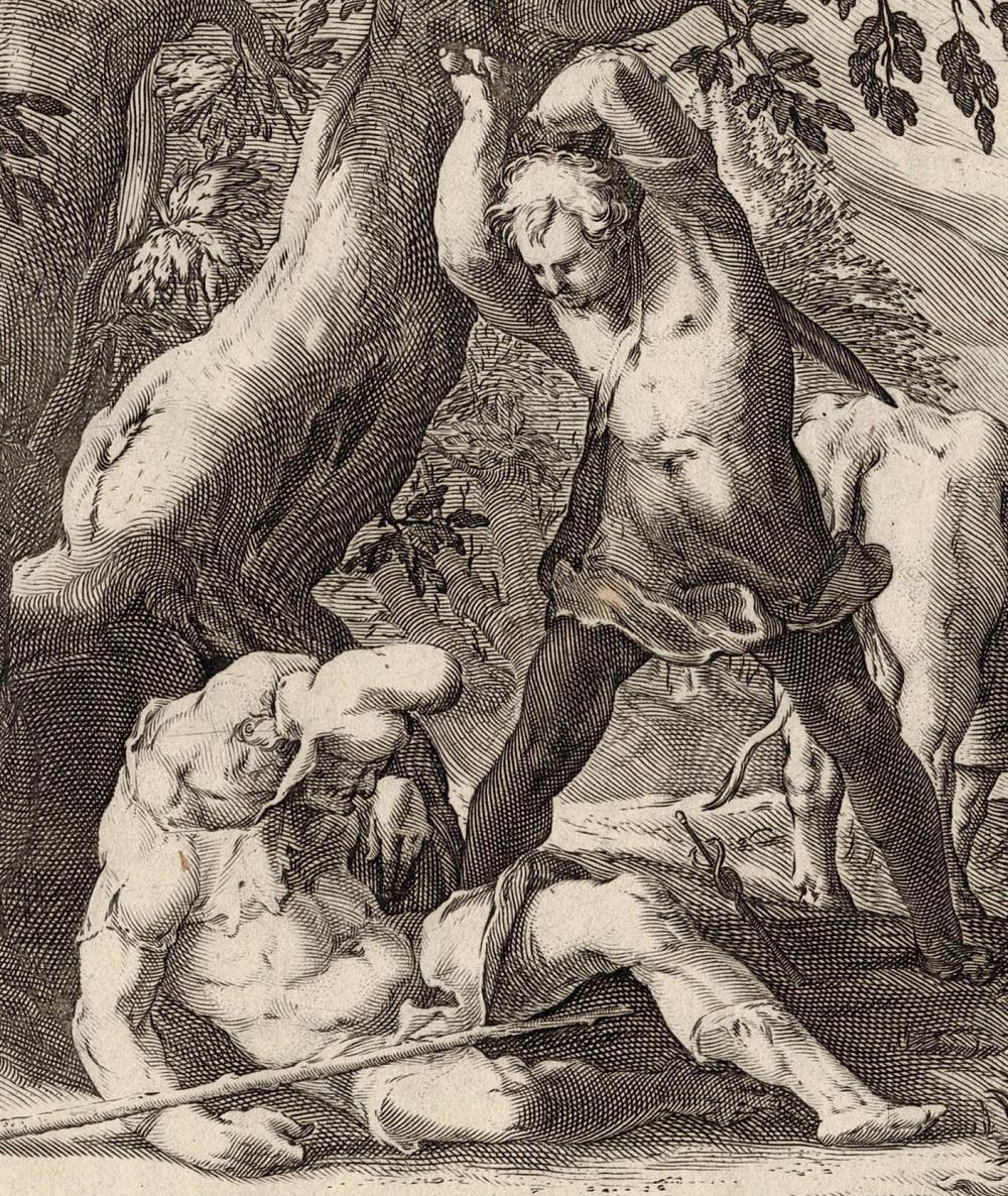 Artwork by Hendrick Goltzius, Mercurius and Argos, Made of Engraving