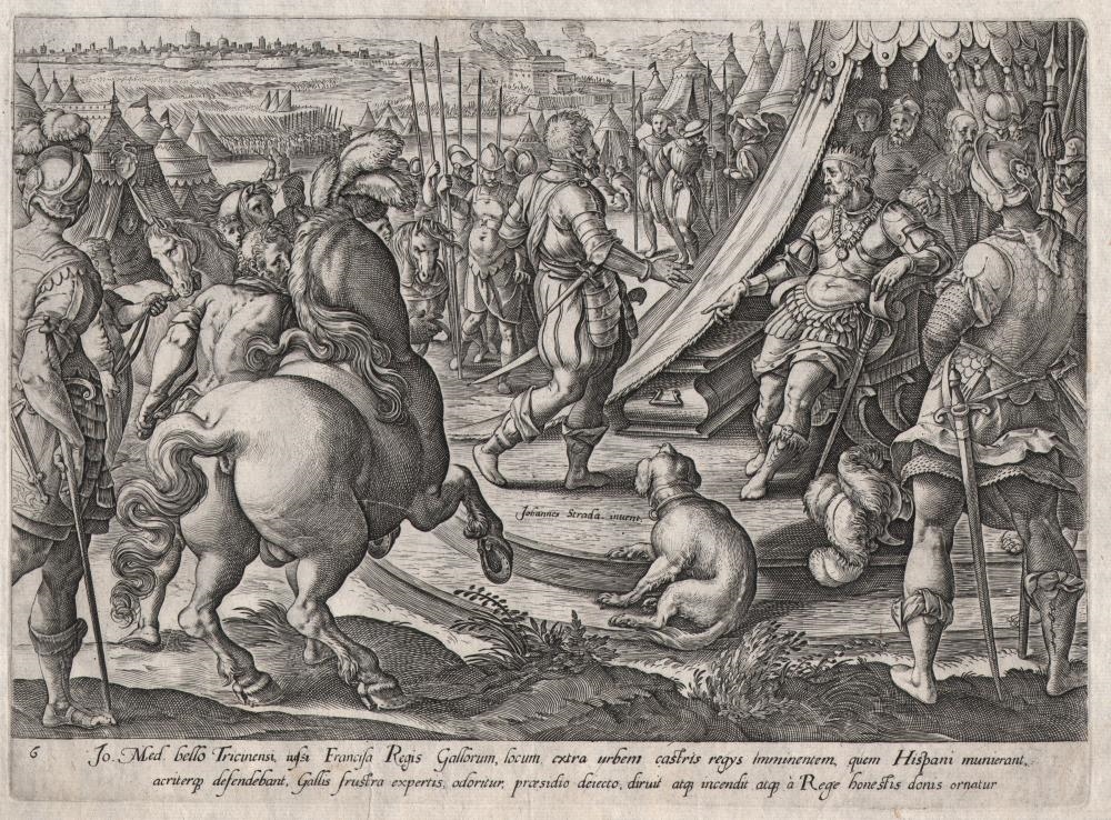 Artwork by Hendrick Goltzius, Giov.de Medici - Francis I - 1586, Made of Engraving