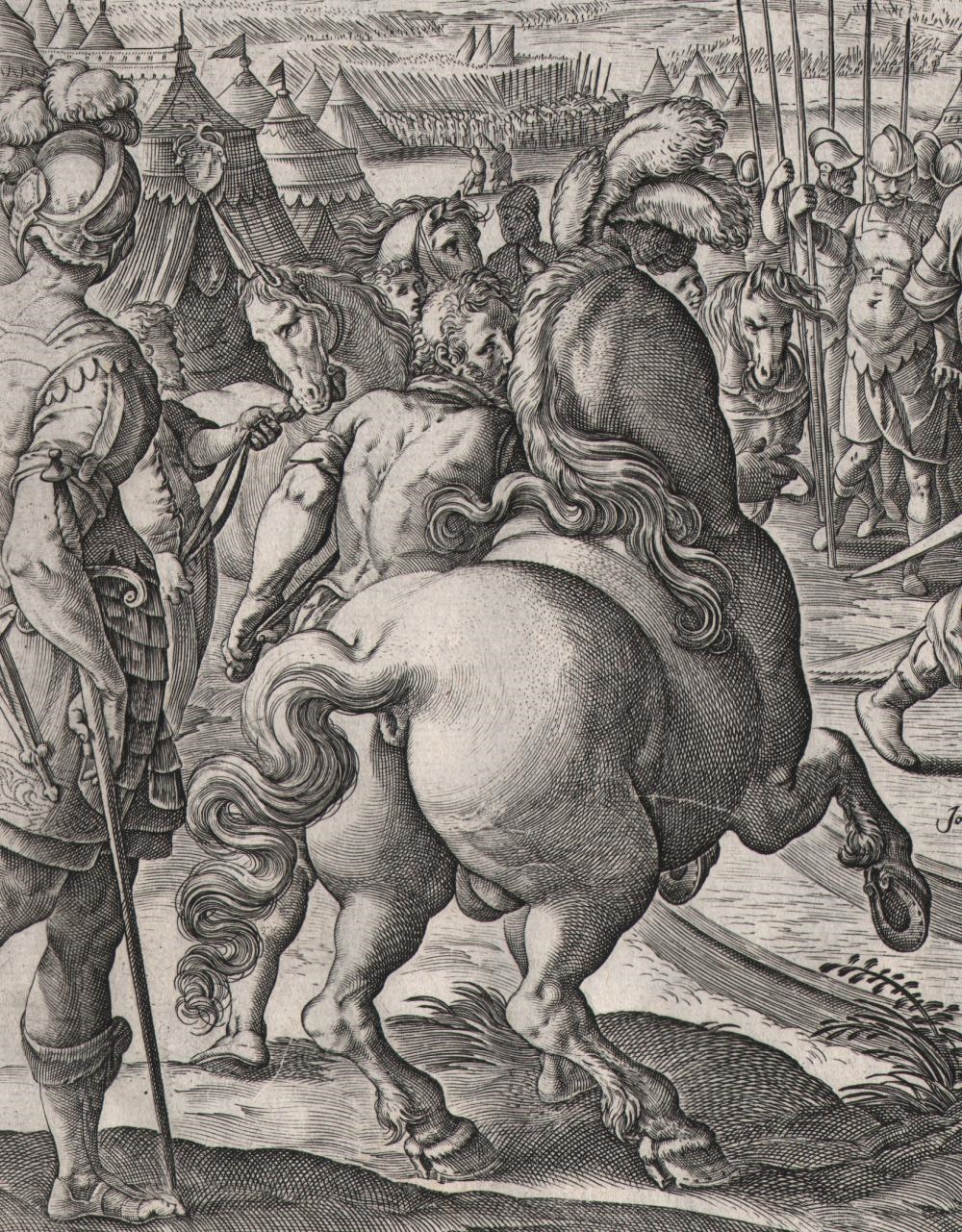 Artwork by Hendrick Goltzius, Giov.de Medici - Francis I - 1586, Made of Engraving