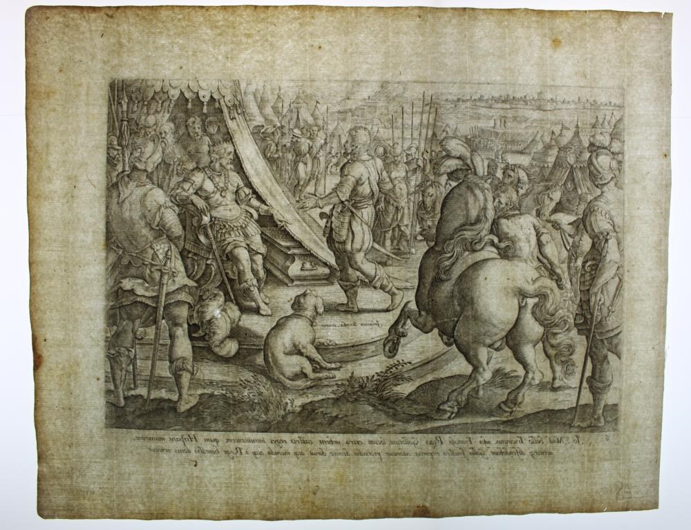 Artwork by Hendrick Goltzius, Giov.de Medici - Francis I - 1586, Made of Engraving