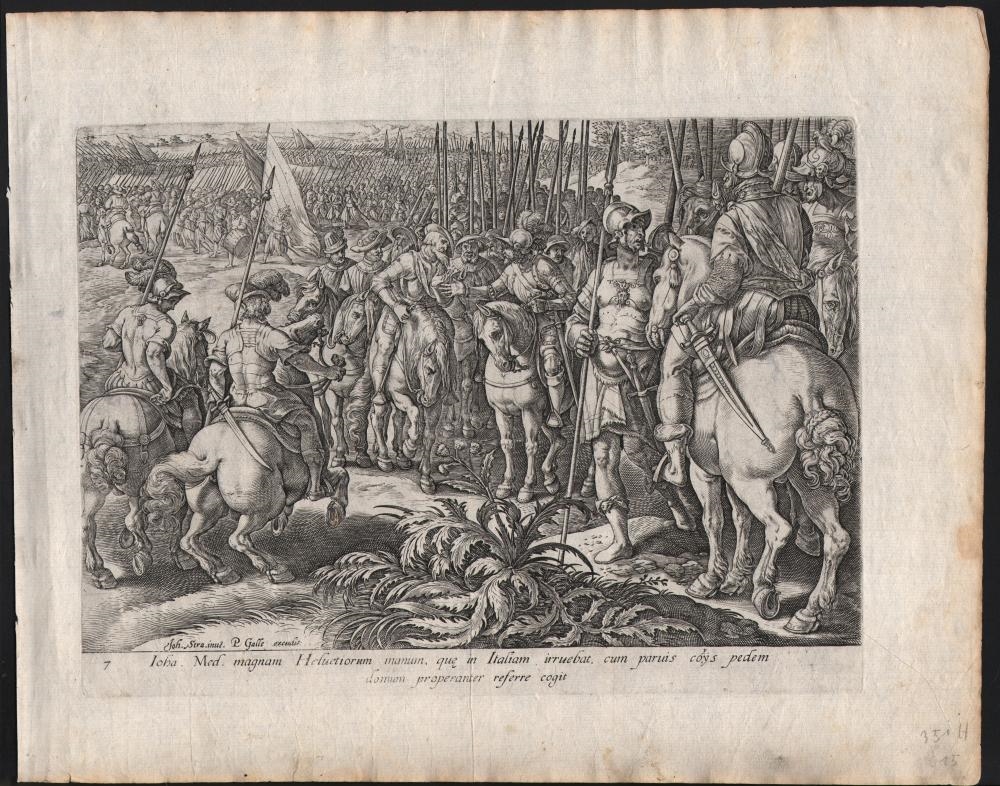 Artwork by Hendrick Goltzius, Giov.i de Medici - Swiss Mercenaries, Made of Engraving