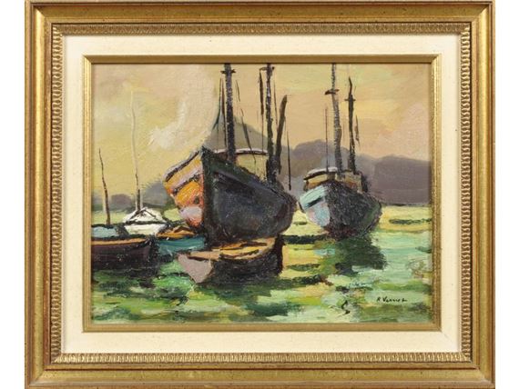 Les voiliers au port by Raymond Vernet