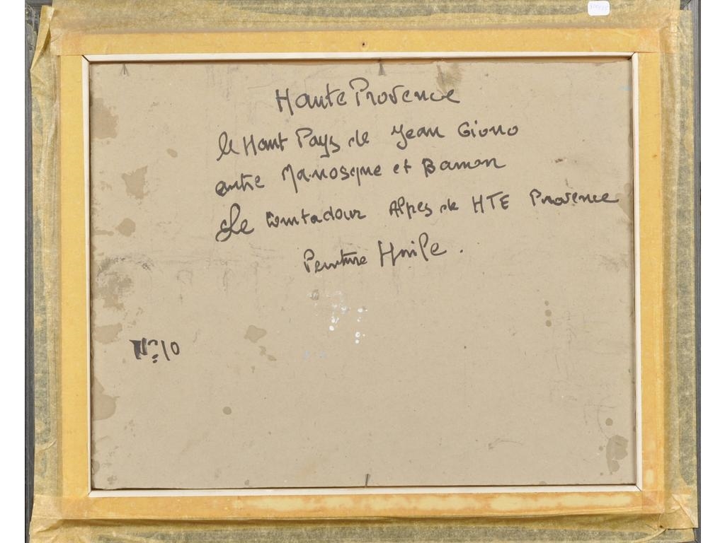 Artwork by Raymond Vernet, Paysage de Haute-Provence entre Manosque et Banon, Made of oil on cardboard