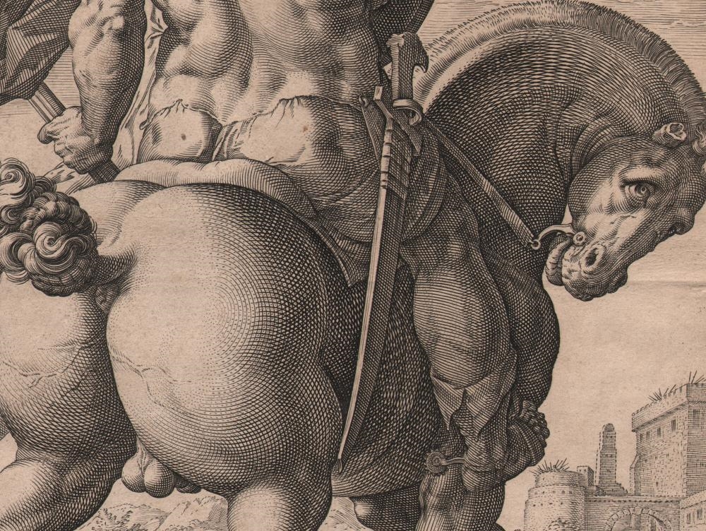 Artwork by Hendrick Goltzius, Titus Manlius, Made of Engraving