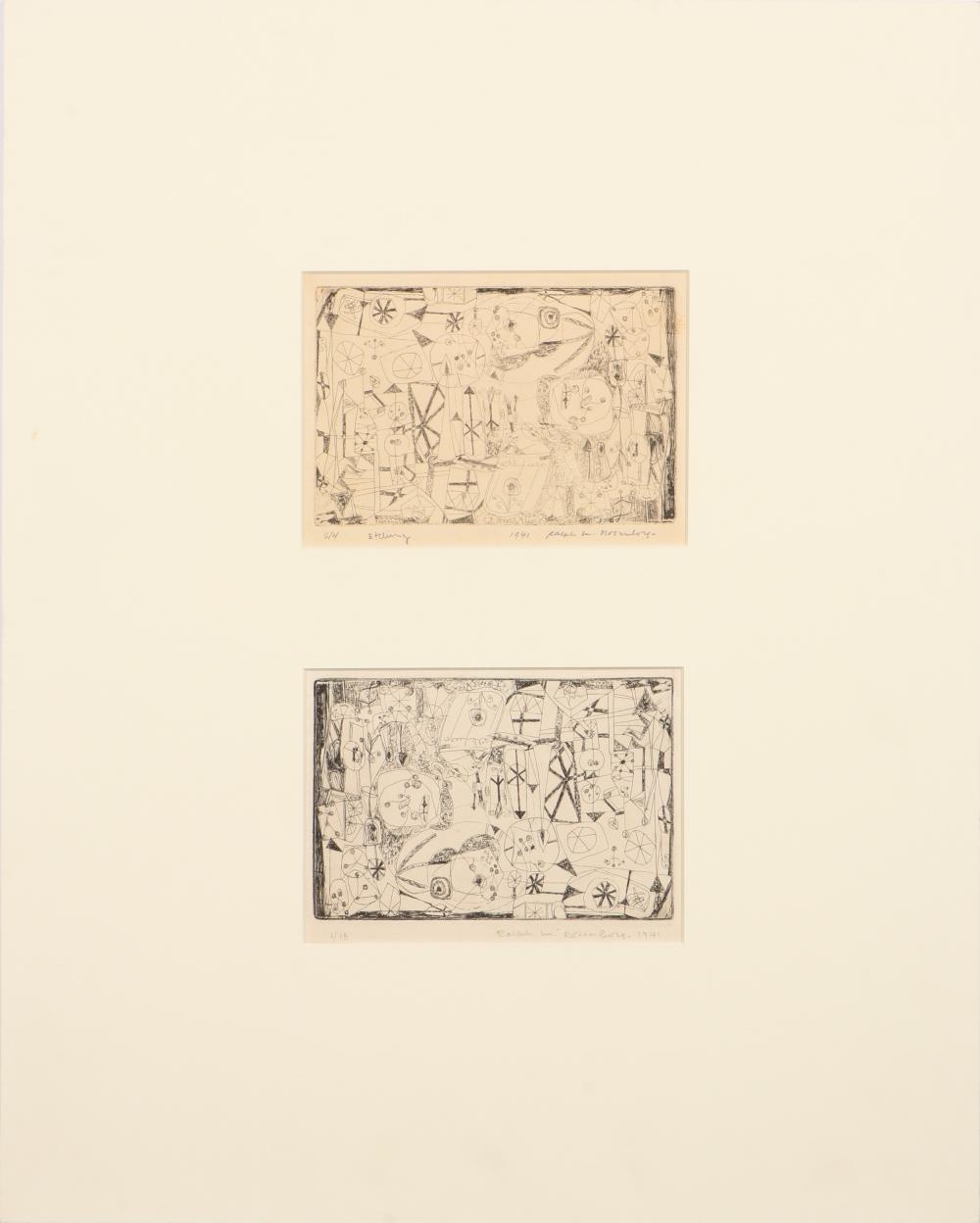Ralph Rosenborg | 2 Etchings (1951) | MutualArt