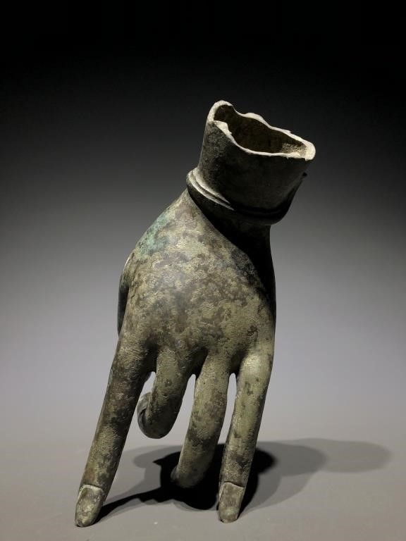 Artwork by Chinese School, Chinese Bronze Sculptural Fragment Hand, Made of Bronze