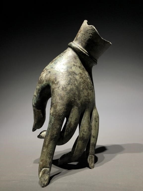 Artwork by Chinese School, Chinese Bronze Sculptural Fragment Hand, Made of Bronze