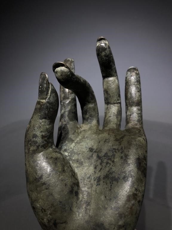 Artwork by Chinese School, Chinese Bronze Sculptural Fragment Hand, Made of Bronze