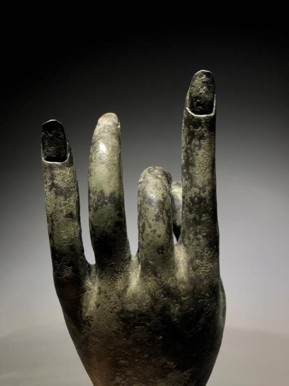 Artwork by Chinese School, Chinese Bronze Sculptural Fragment Hand, Made of Bronze