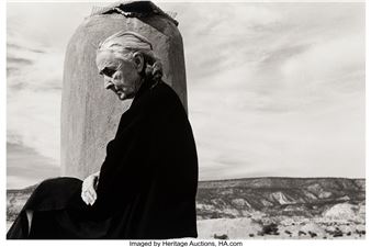 Georgia O'Keeffe on Roof, Ghost Ranch, New Mexico - John Loengard