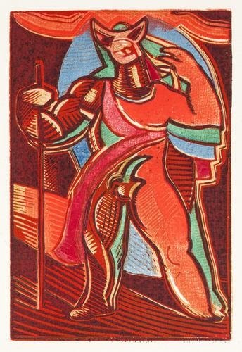 Artwork by Josef Váchal, Giosuè Carducci: Satanu, Made of Wooden sculpture