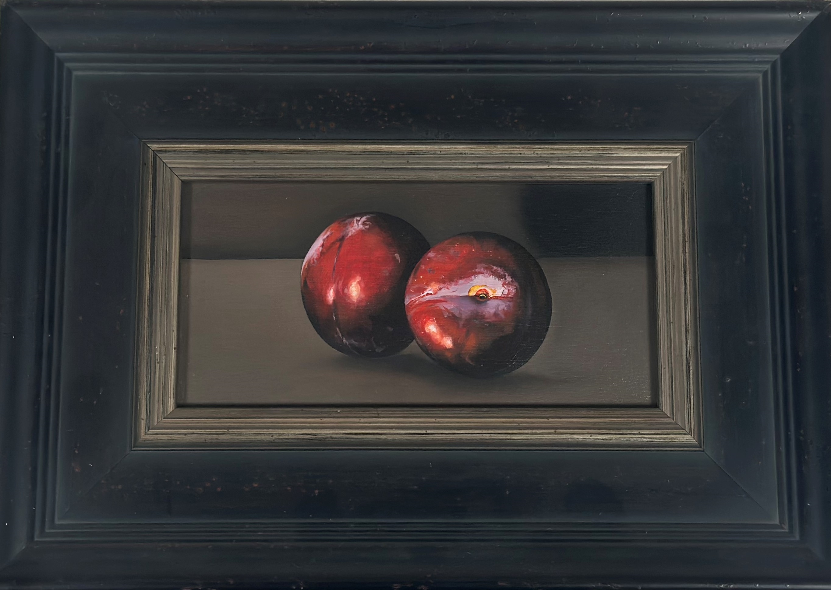 Artwork by Jane Cruickshank, Still Life of Plums, Made of Oil On Canvas