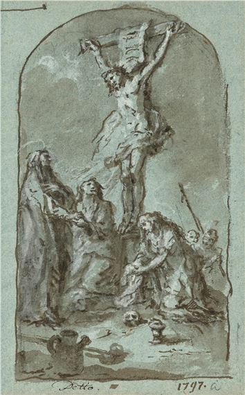 Martin Johann Schmidt | Christ on the cross, composition design for the ...