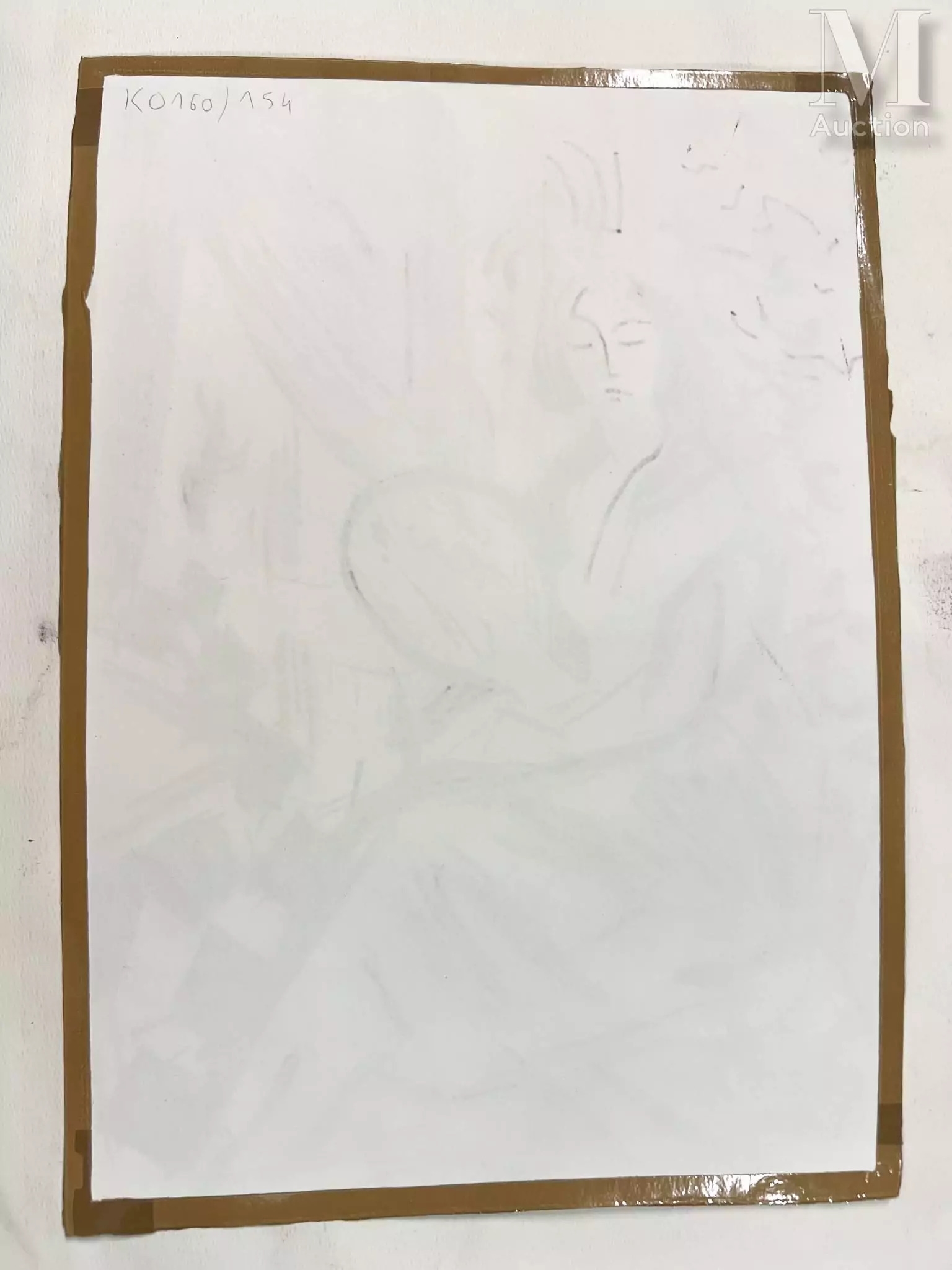 Artwork by Jacques Henri Guyot, Femme dans un intérieur, Made of Dessin À L'Aquarelle Sur Papier