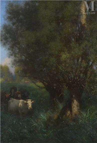 Vaches dans un paysage verdoyant - Jules Didier