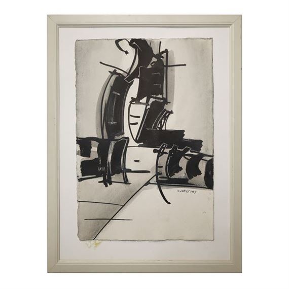 Abstract in shades of gray and black, 1955 - Gianni Bertini