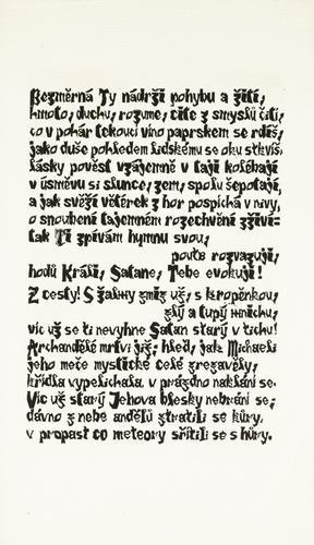 Artwork by Josef Váchal, Giosuè Carducci: Satanu, Made of Wooden sculpture