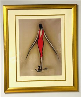 Woman and Black Cat - Bruno Dutot