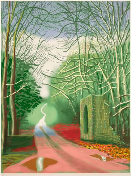 The Arrival of Spring in Woldgate, East Yorkshire in 2011 (twenty eleven) - 19 February by David Hockney, Executed in 2011