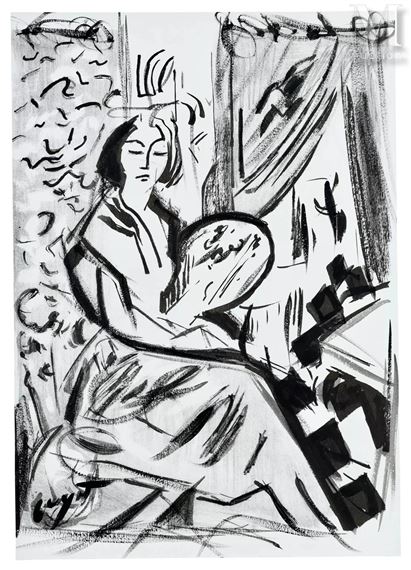 Femme dans un intérieur - Jacques Henri Guyot