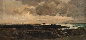 Les Roches de la Point de Pen Mark - Karl Pierre Daubigny