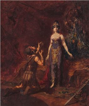 Scene from Gustave Flaubert's Salammbô (Sous le Tente, Matteo et Salammbô - Gustave Surand