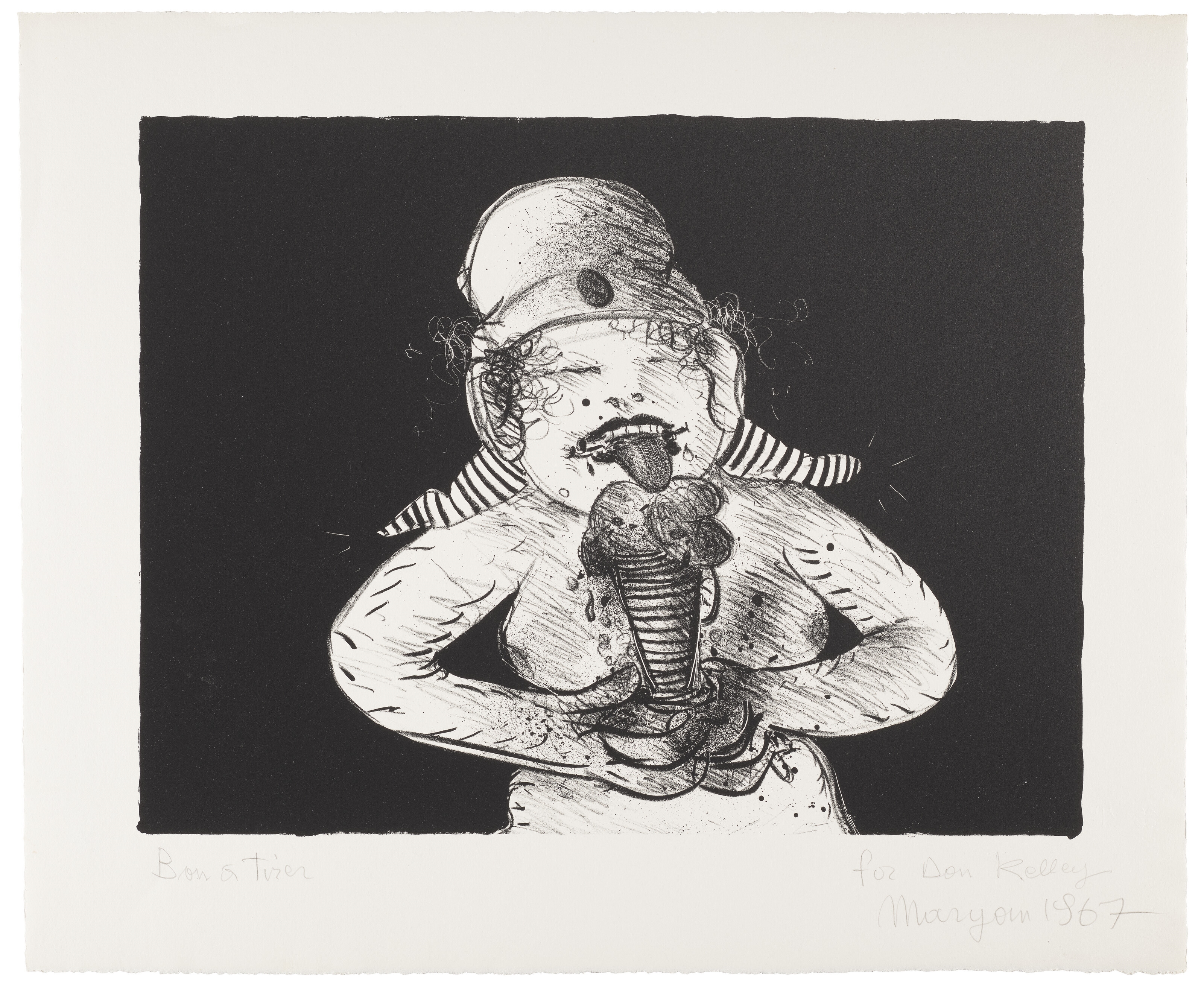 Artwork by Maryan S. Maryan, Four prints by the artist, Made of lithograph in red and black, on Copperplate