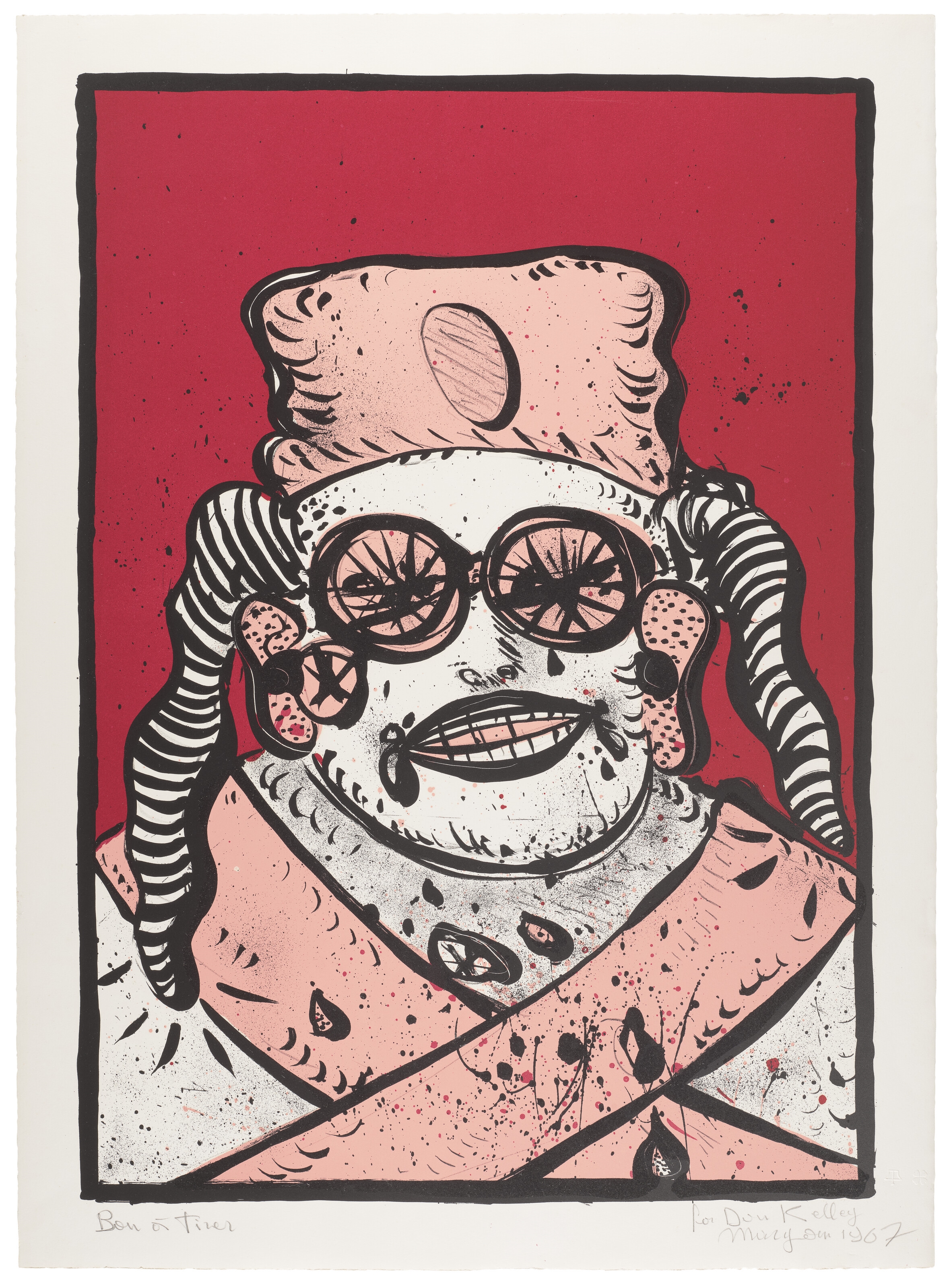 Artwork by Maryan S. Maryan, Four prints by the artist, Made of lithograph in red and black, on Copperplate