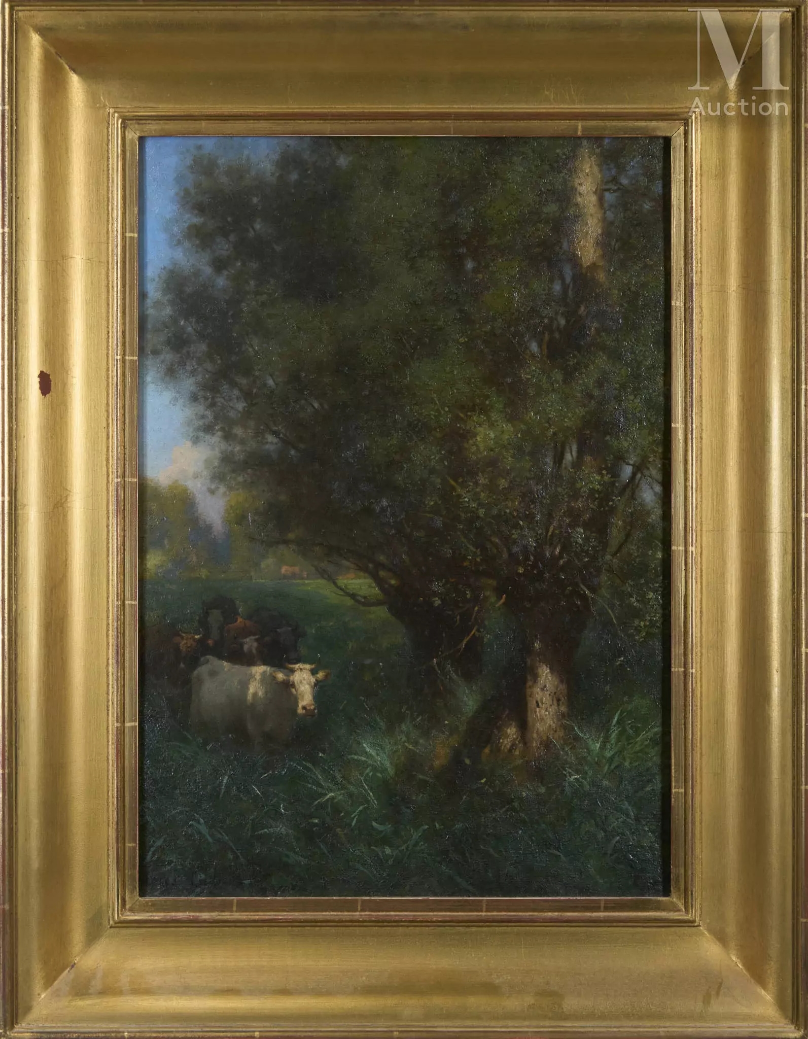 Artwork by Jules Didier, Vaches dans un paysage verdoyant, Made of Oil on canvas