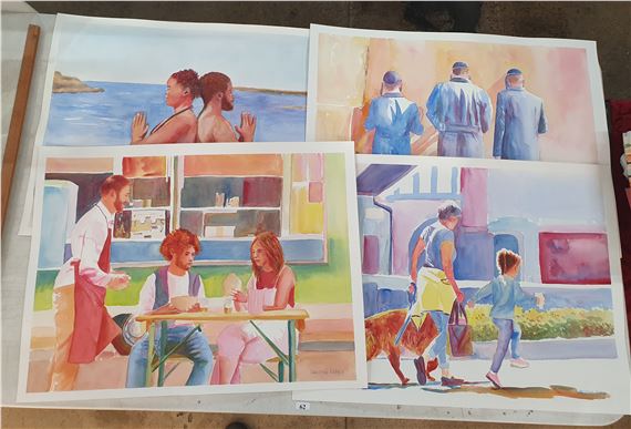 FOUR WATER COLOUR PAINTINGS BY CHRISTINE BEARD - Christine Beard