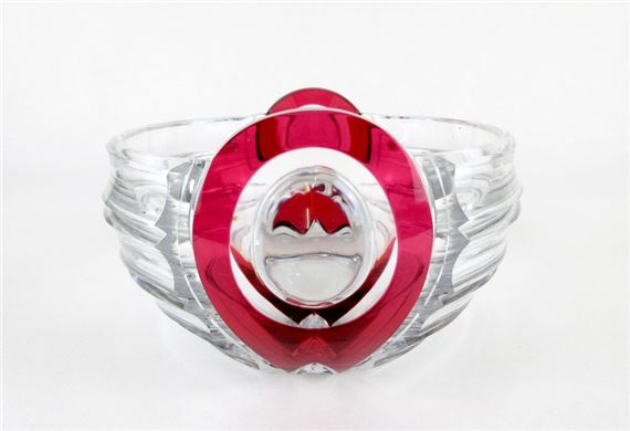 cut crystal cup and red lining