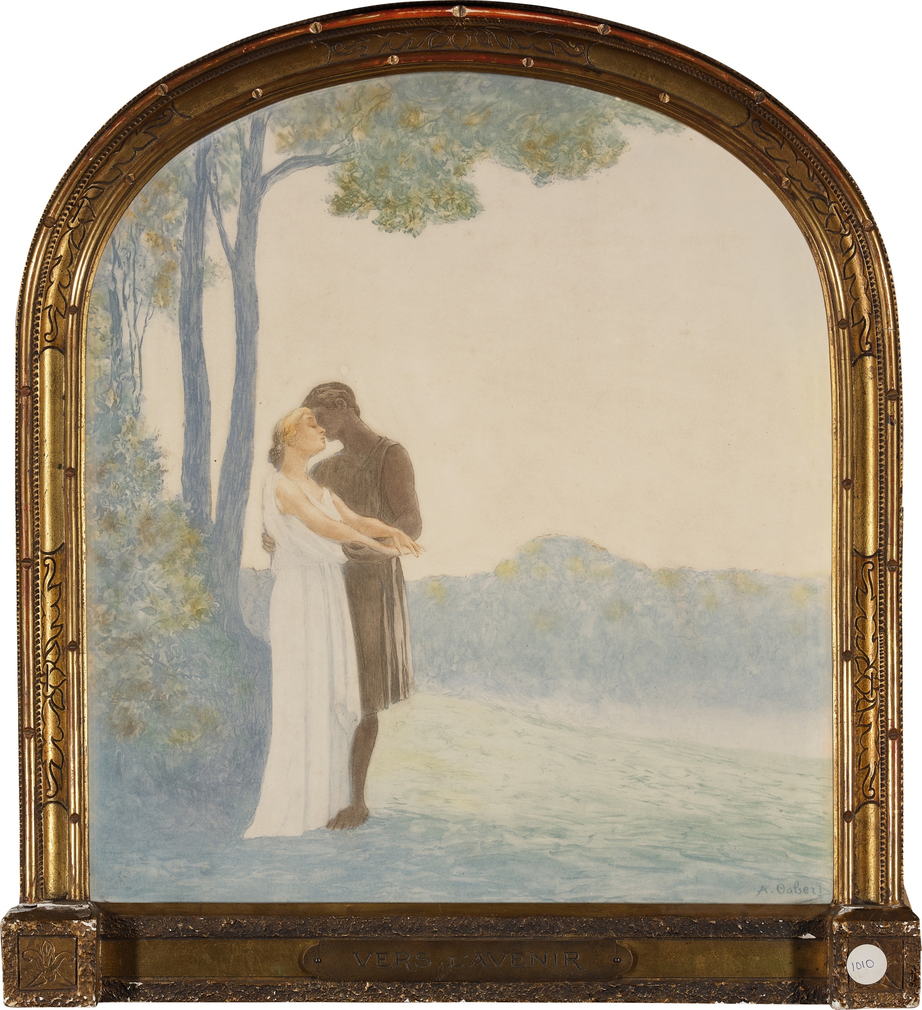 Artwork by Alphonse Osbert, Towards the Future (Vers L’Avenir, Made of watercolor