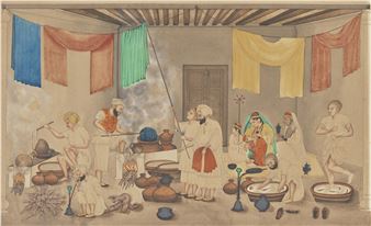 DYERS (RUNGREZ) PREPARING PLAIN-COLOURED SHAWLS - Bishan Singh