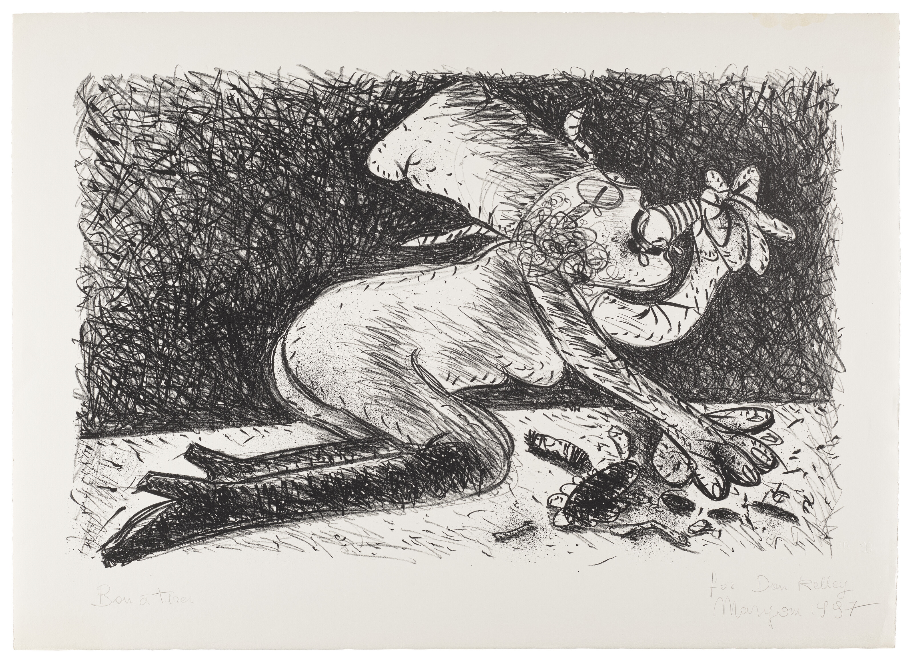 Artwork by Maryan S. Maryan, Four prints by the artist, Made of lithograph in red and black, on Copperplate