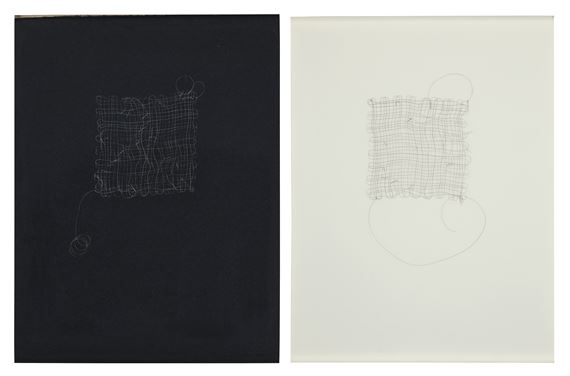 (i) Untitled (hair grid with knots 2)(ii) Untitled (hair grid with knots 4) - Mona Hatoum
