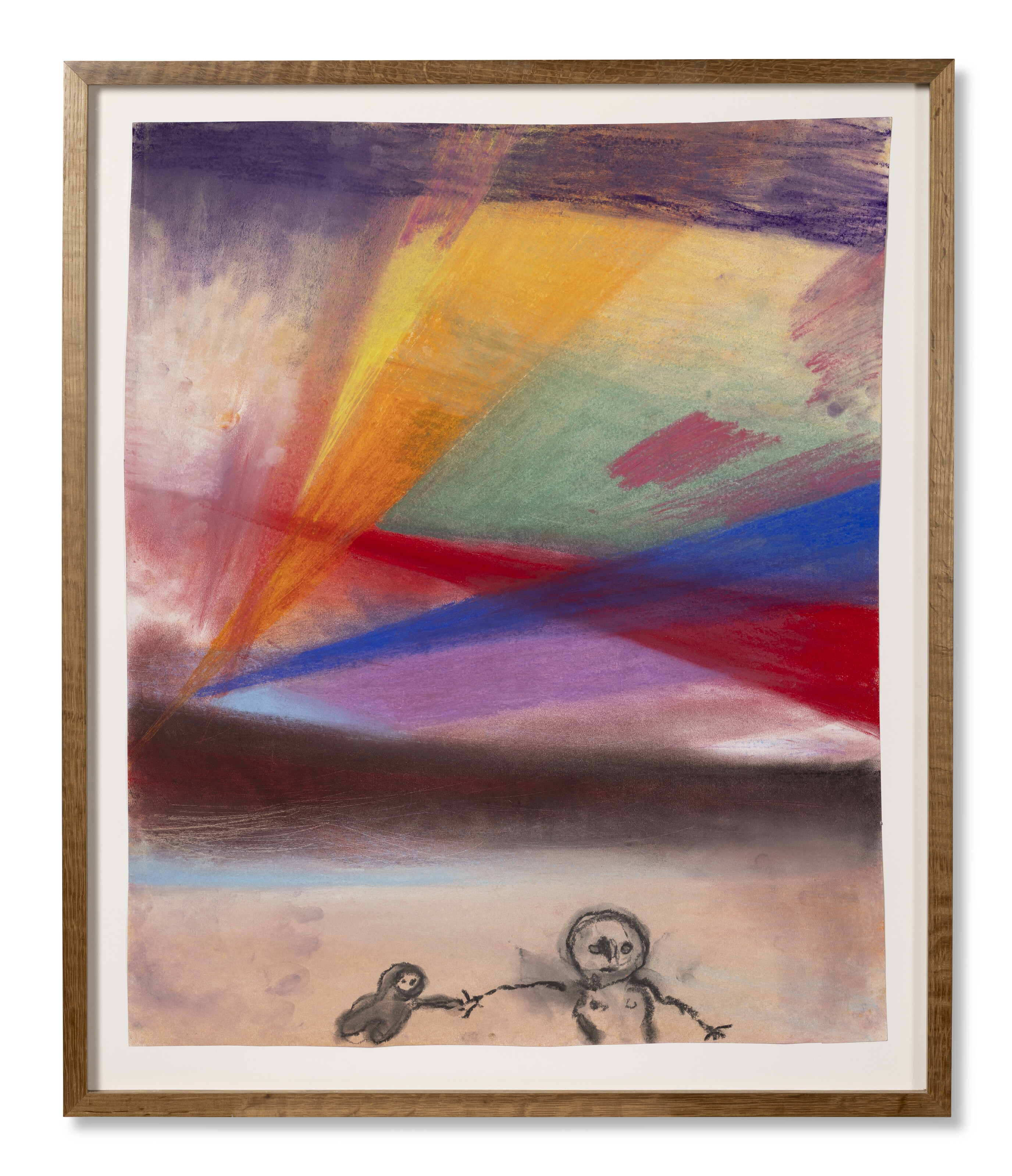 Artwork by Miriam Cahn, Flüchtenmüssen 01.02. (have to flee 01.02, Made of pastel on paper