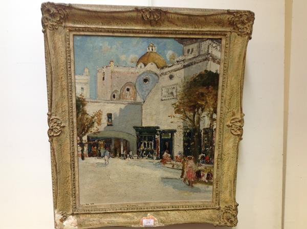 Artwork by James Kay, Capri, a View of Santo Stefano, Made of Oil On Board